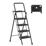 HBTower 4 Step Ladder  Folding Step Stool with