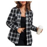 Deer Lady Plaid Flannel Shirts for Women Buffalo