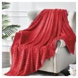 Nordic lights twin blanket jacquard red