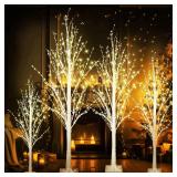 4 Pack Lighted Birch Tree  4 ft 5 ft 6 ft 8 ft