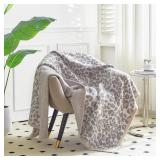 Ultra Soft Leopard Knit Throw Blanket for Couch