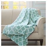 60 x70  Oversized Ogee Throw Blanket Aqua