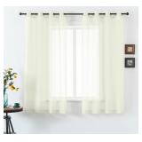 DUALIFE Cream Beige Semi Sheer Curtains for