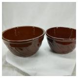 (2) Chocolate Swirl Mixing Bowls