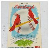 1957 Game 52 St Louis Cardinals Blank Scorecard