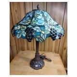 Modern Tiffany Style Lamp with Grape Accents