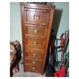 Oak Wooden Six Drawer Cabinet