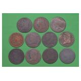 11- Capped Bust Half Cents - Mixed Dates