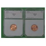 2- 1995 Doubled Die Obv. Lincoln Cents PCI MS 65