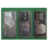 3- Silver .999 1 ozt  States Art Bars (3ozt TW)