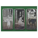 3- Silver .999 1 ozt  States Art Bars (3ozt TW)