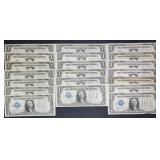 20- 1928 Mixed Series $1 Silver Certificates, Blue