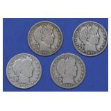 4- Mixed Date Liberty Head Barber Halves