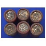 6- Rolls of 1958-D Lincoln Head Cents