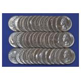 Roll of 1964-D Silver Washington Quarters .900