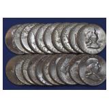 Roll of 1962 and 1963 Franklin Silver Halves .900