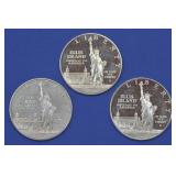 3- 1986-S Proof Ellis Island Silver Dollars .900