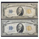 2- 1934A $10 Silver Certificates No. Africa FR-230