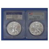 2018 and 2018-W ASE Silver Eagles PCGS MS 69