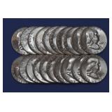 Roll of 1963 Franklin Half Dollars AU/BU