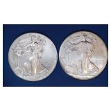 (2 ozt TW) 2011 and 2012 ASE Silver Eagles .999