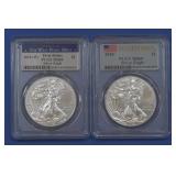 2018 and 2018-W ASE Silver Eagles PCGS MS 69