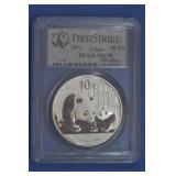 2011 10Yn China Panda .999 Silver PCGS MS 70