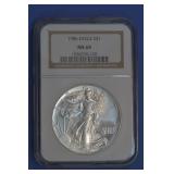 1986 ASE Silver Eagle NGC MS 69