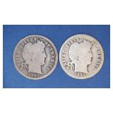 1893-O and 1893-S Liberty Head Barber Dimes