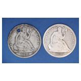 1858 and 1858-O Seated Liberty Half Dollars