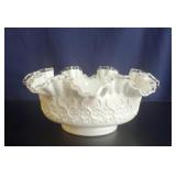 Fenton Art Glass Spanish Lace Ruffled Edge Bowl