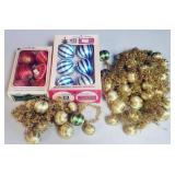 Vintage Silk Satin Christmas Ball Ornaments