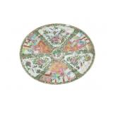 LARGE CHINESE ROSE MEDALLION OVAL PLATTER