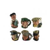 SIX ROYAL DOULTON TOBY JUGS