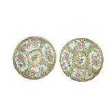 TWO CHINESE ROSE MEDALLION PLATES