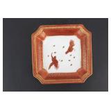 Japanese Square Celadon Orange Plate