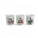 Three Chinese Porcelain Tea Cups