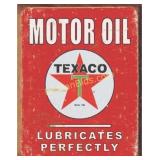 Texaco Oil Weathered 12.5in x 16in Tin Sign