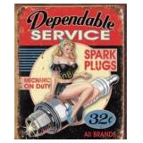 Dependable Service 12.5in x 16in Tin Sign