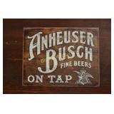 Anheuser Busch 12.5in x 16in Tin Sign