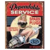 Dependable Service 12.5in x 16in Tin Sign