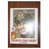 Texaco Fire Chief 12.5in x 16in Tin Sign