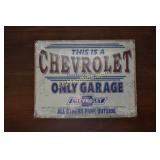 Chevrolet 12.5in x 16in Tin Sign