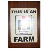 International Harvester 12.5in x 16in Tin Sign