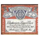 Budweiser 12.5in x 16in Tin Sign