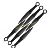 6.5" 6PC BLACK KUNAI SET