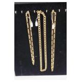 Gold tone link chain necklaces