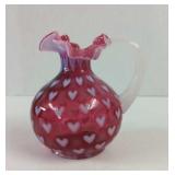 1997 Fenton Cranberry Opalescent Heart Pitcher