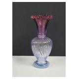 Art deco blue and violet glass bud vase