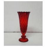 Fostoria Colony Ruby Red Swirl bud vase